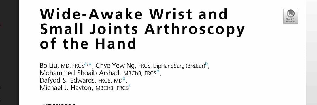 Published article on wide awake small joint arthroscopy