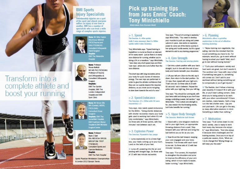Mike Hayton appears in a Olympic article for BMI hospitals